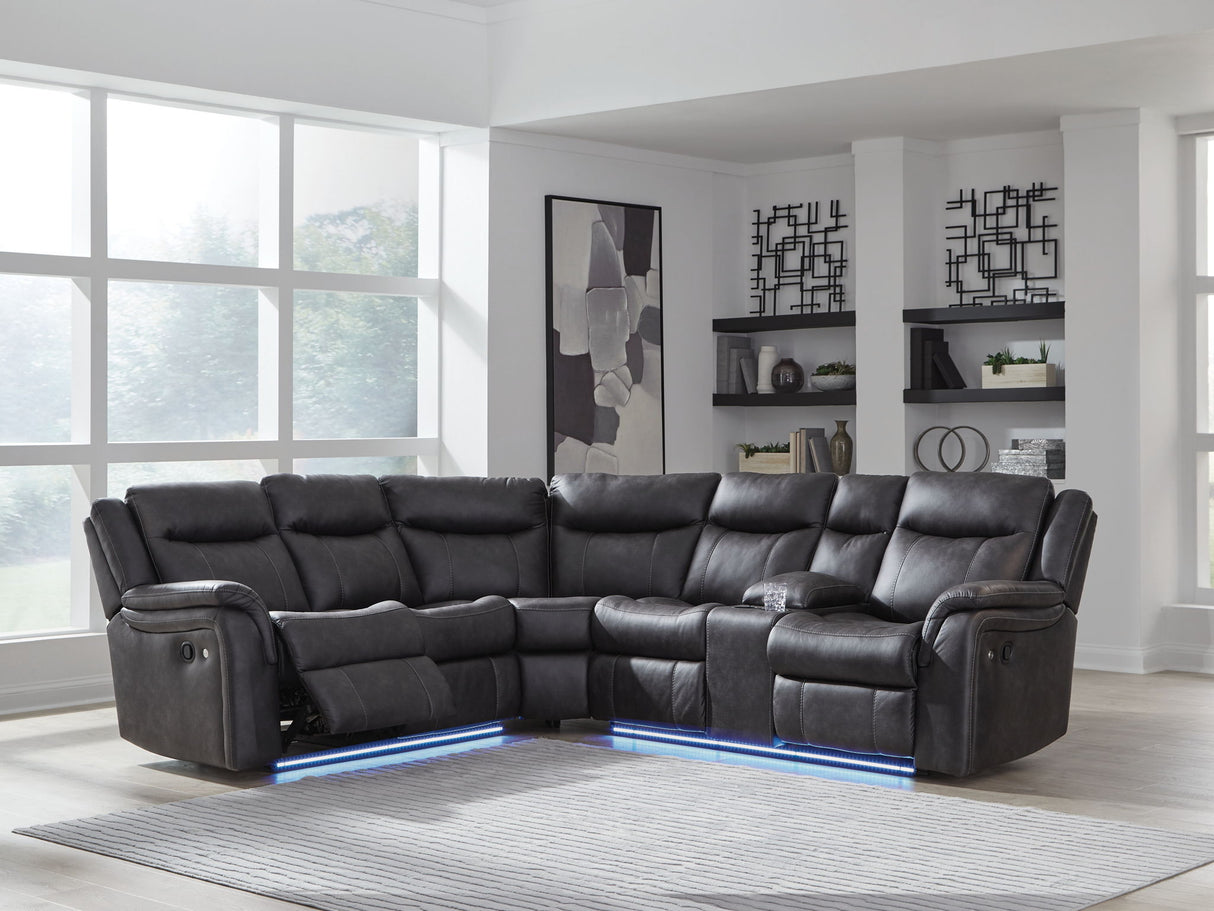 Sultan Meadow - 2-Piece Reclining Sectional - Carbon