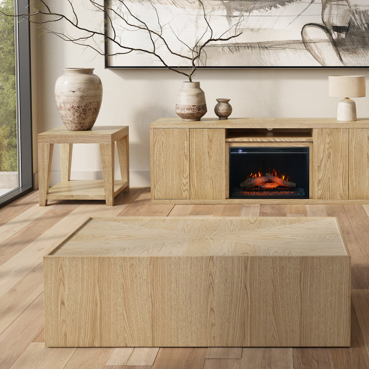 Laurel Cr. Block CT w/Casters Nat