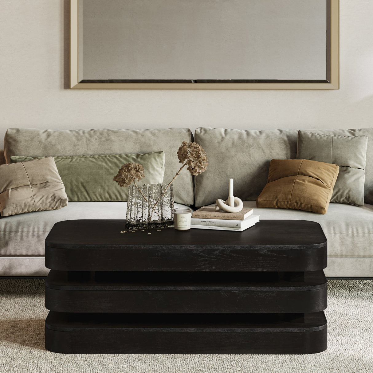 Brix Rectangular Cocktail Table w/Casters