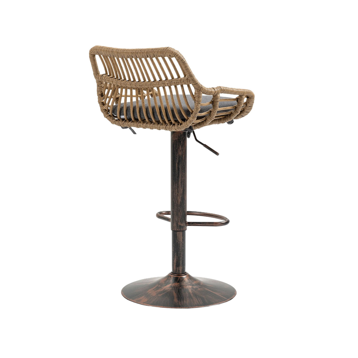 Modern Swivel Bar Stools Adjustable Counter Chairs With Footrest (Set of 2)