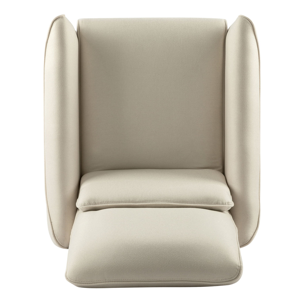 Upholstered Push Recliner Chair With Rubber Wood Legs For Living Room
