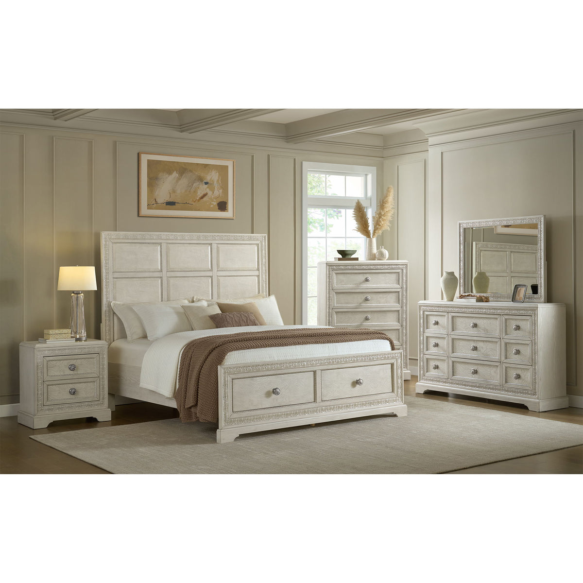 Romilly - Nightstand With USB - White