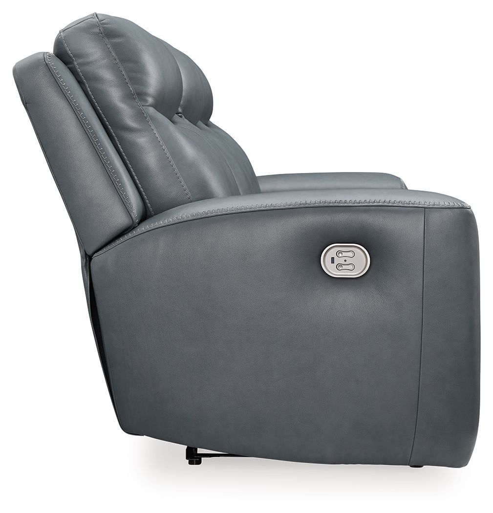Mindanao - 2 Pc. - Power Reclining Sofa, Power Reclining Loveseat with Console - Steel