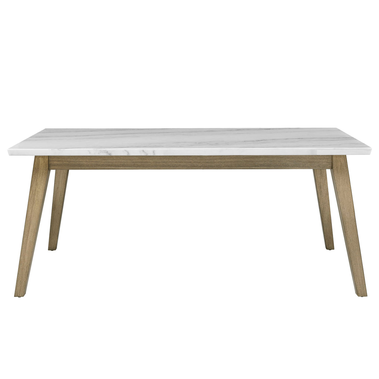 Vida - Marble Top Dining Table - White / Light Brown