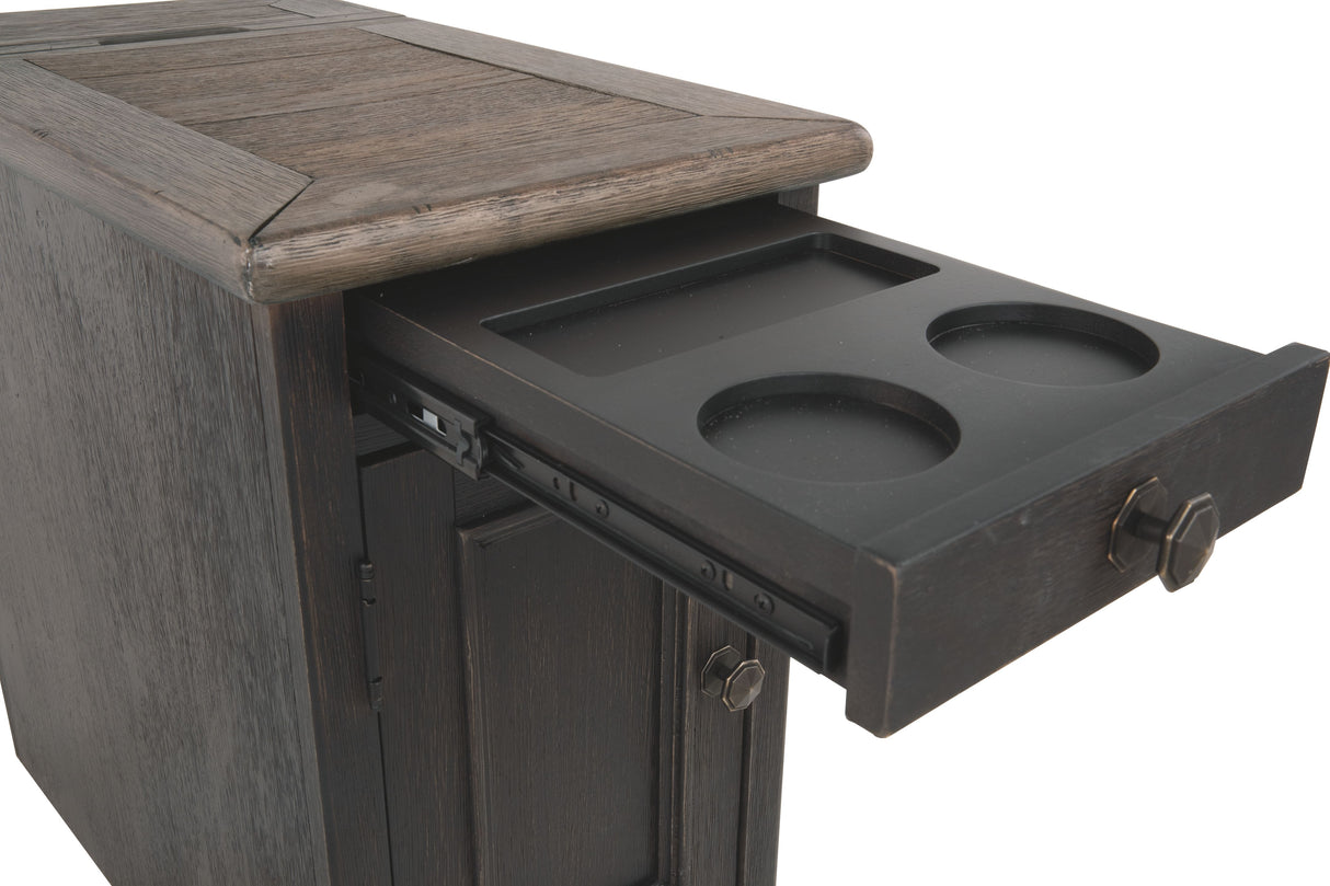 Tyler Creek - Chair Side End Table - Grayish Brown / Black