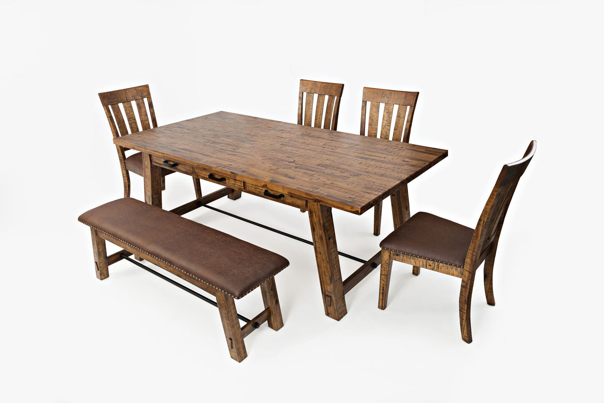 Cannon Valley - 6 Piece Dining Set - Distressed Medium Brown