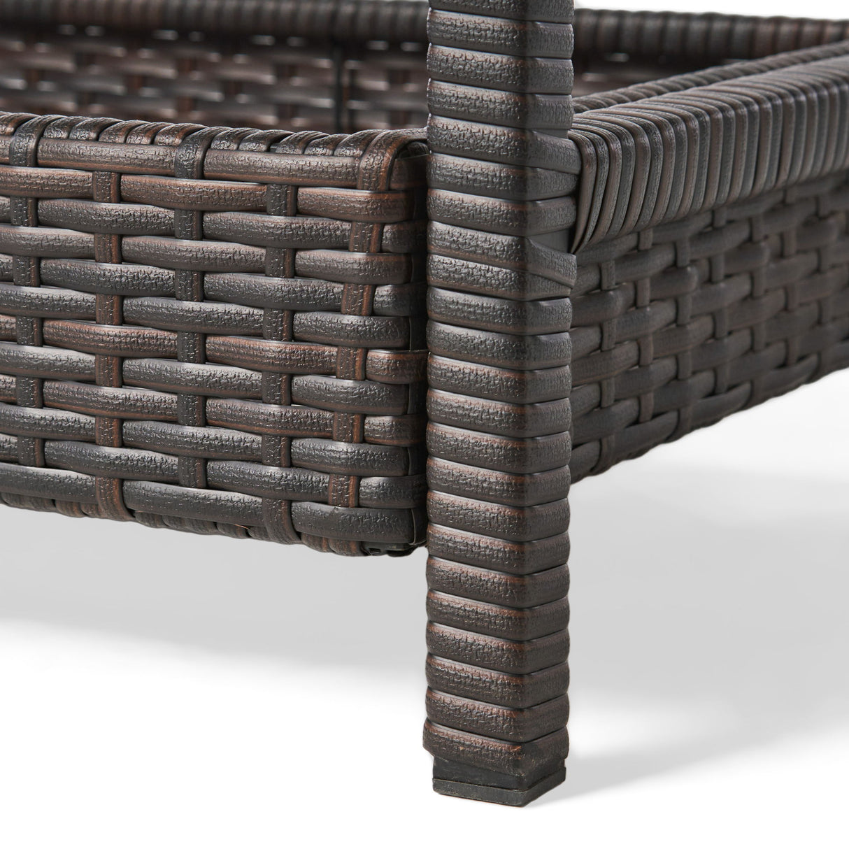 Resin Wicker Bar Cart With Metal Frame - Brown