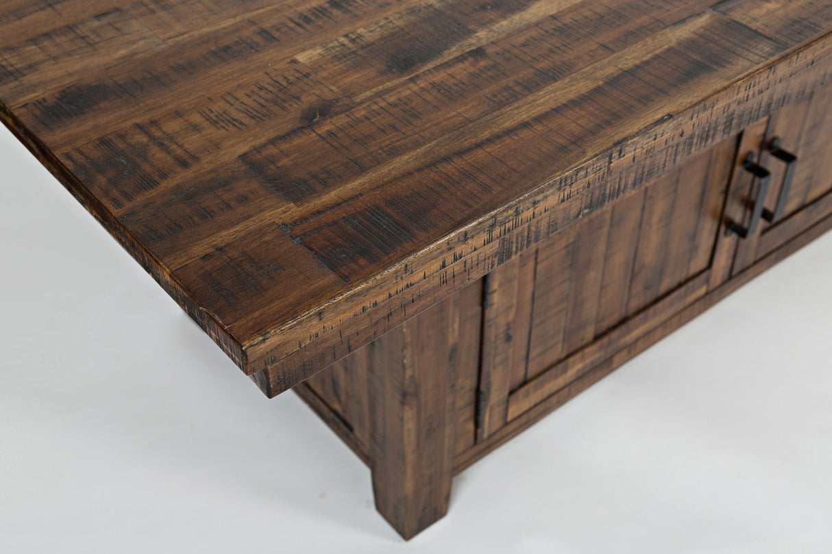 Cannon Valley - High-Low Dining Table - Distressed Medium Brown