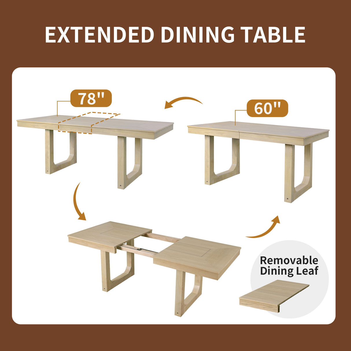 Extendable Dining Set, Farmhouse Extendable Table With Upholstered Chairs