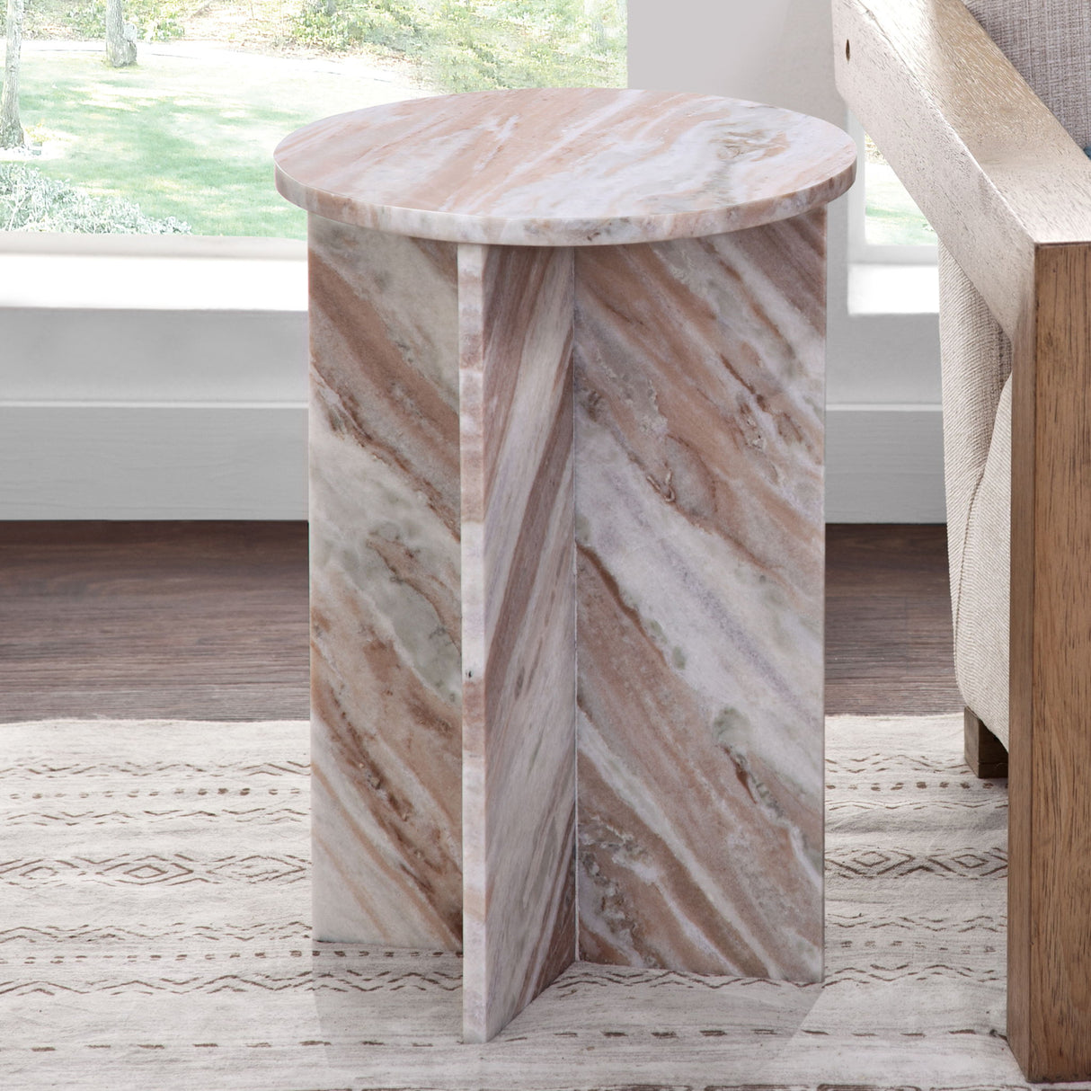 Niki - Toronto Marble End Table - Brown