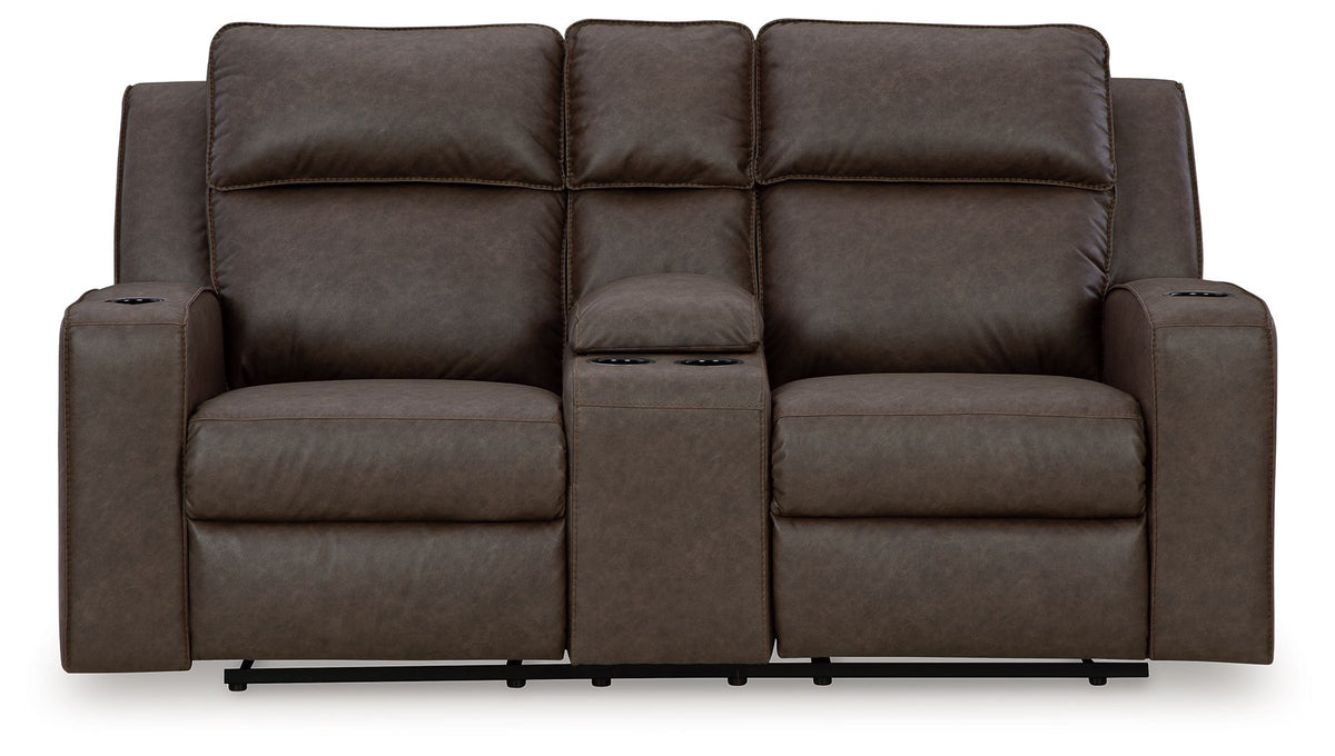 Lavenhorne - Double Reclining Loveseat With Console - Umber