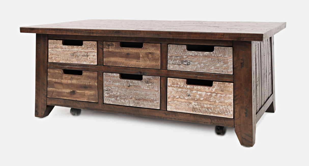 Painted Canyon - Box Coffee Table - Distressed Brown