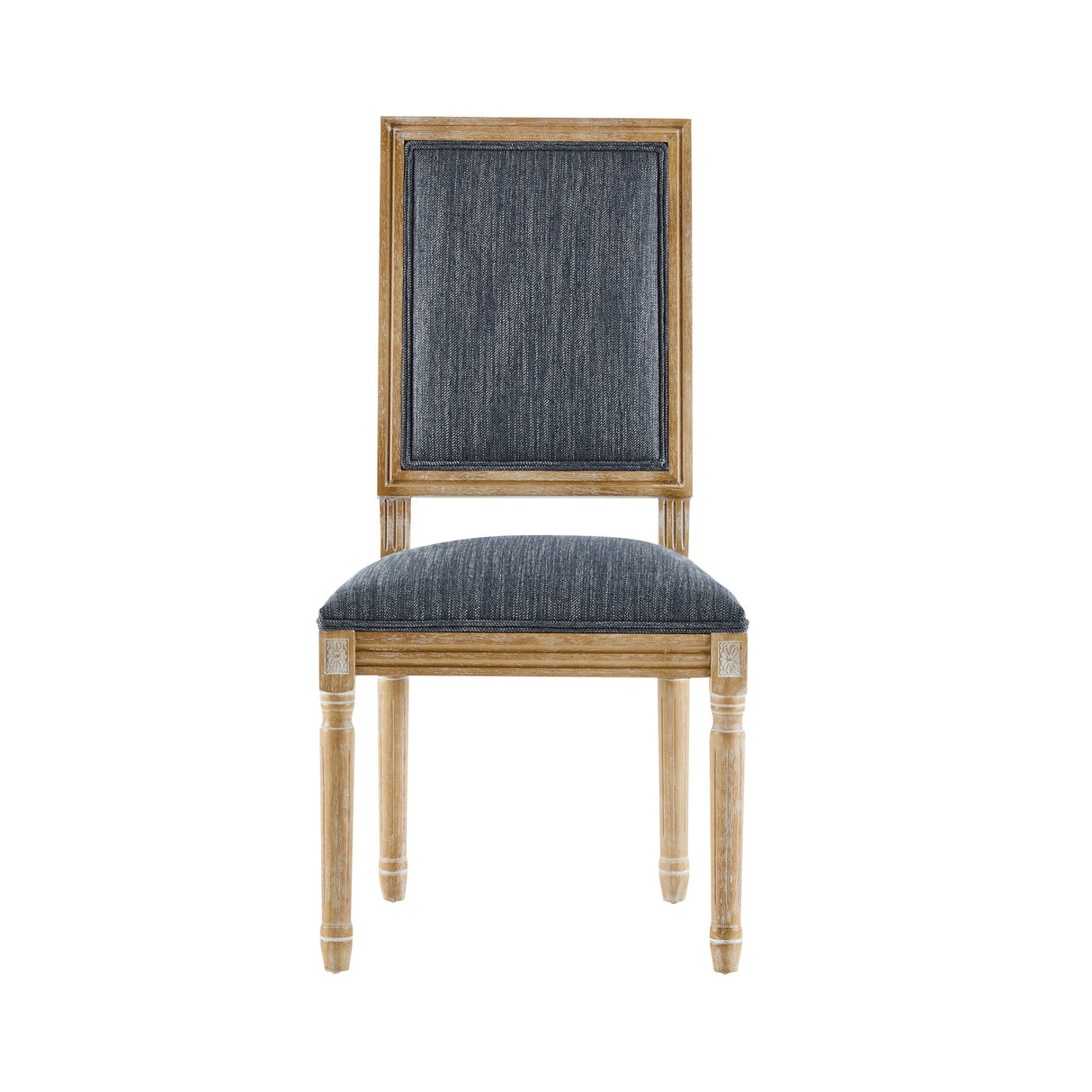 French Country Style Dining Chair With Upholstered Seating And Fluted Legs