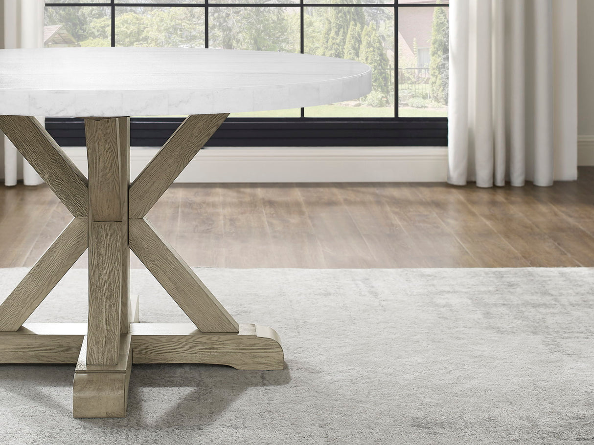 Carena - 5 Piece Dining Set (Round Table And 4 Chairs) - Dark Gray