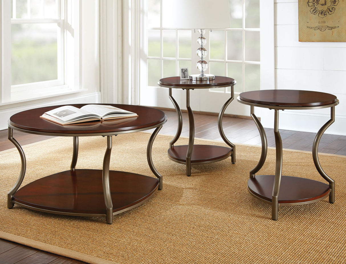 Miles - Round End Table - Brown