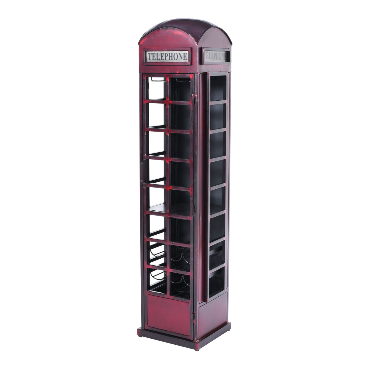 Glory Days - Telly Vintage Telephone Booth Bar - Vintage Red