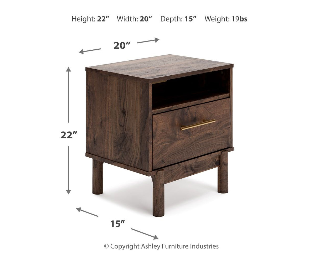 Calverson - One Drawer Night Stand - Medium - Mocha