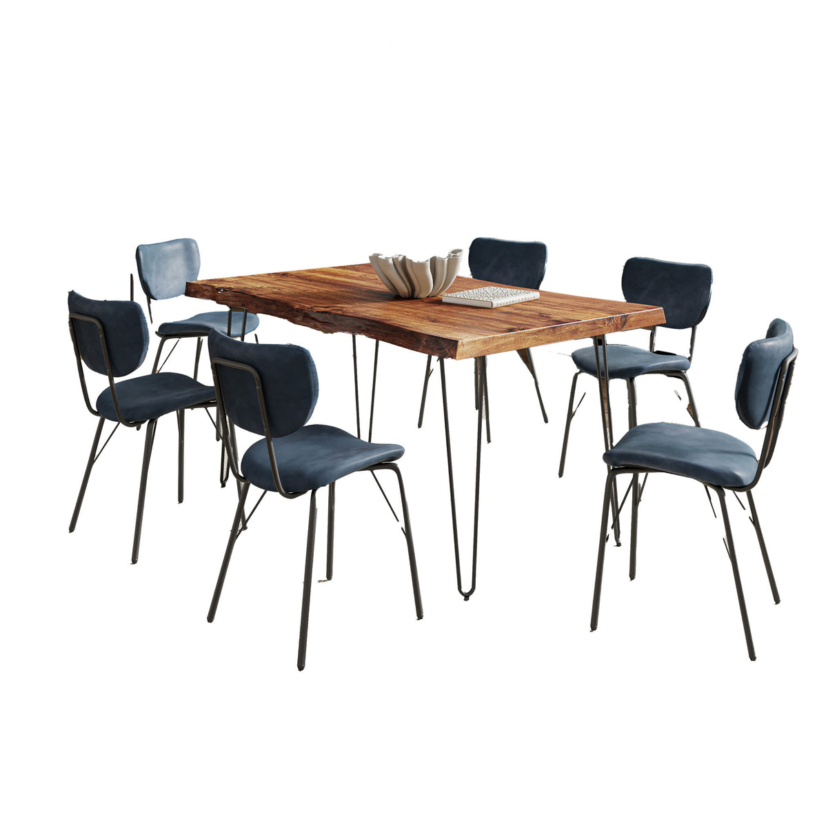 Nature's Edge - 7 Piece Upholstered Dining Set - Chestnut