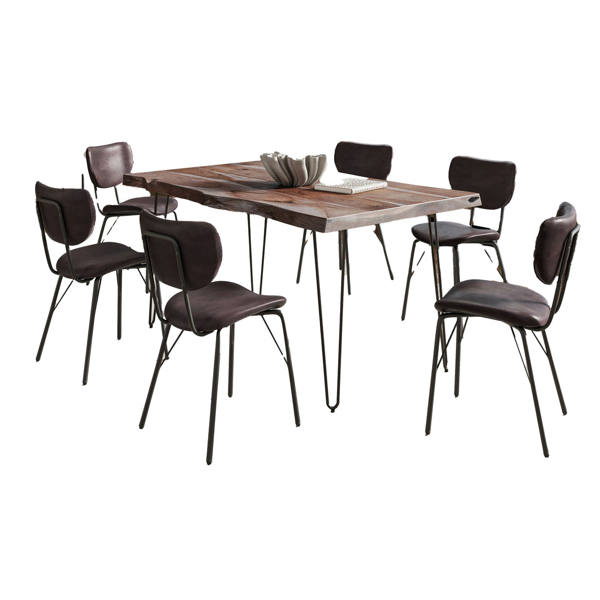 Nature's Edge - 7 Piece Upholstered Dining Set - Slate