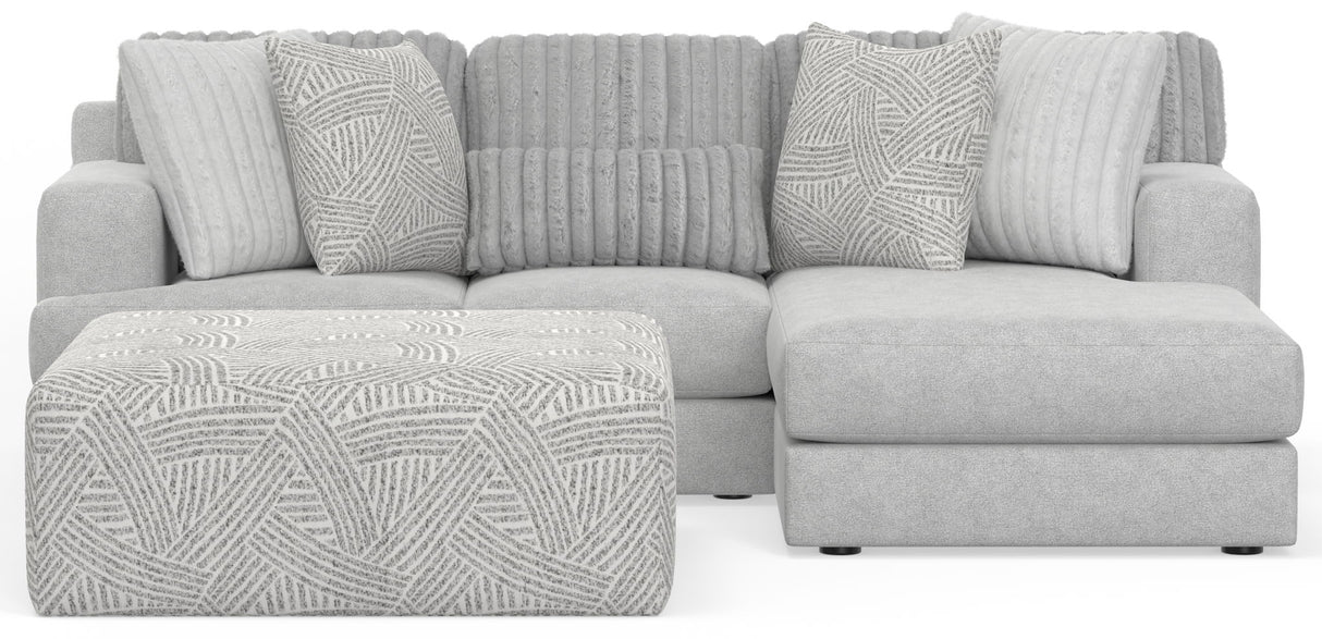 Logan - Upholstered Sectional With Comfort Coil Seating - 46" Cocktail Ottoman And Accent Pillows Included
