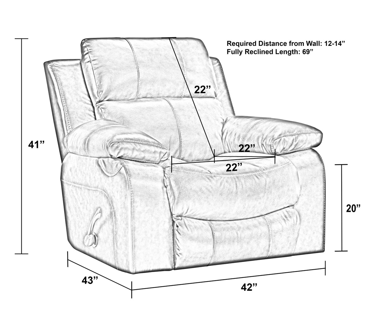 Positano - Top Grain Italian Leather Recliner