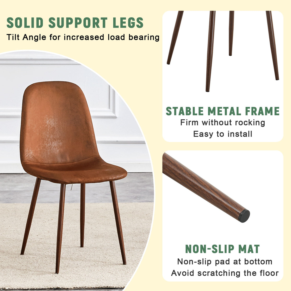 (Set of 4) Backrest AndTransfer Legs Chairs Adding A Touch Of Elegance To Minimalist And Scandinavian Style Homes - Walnut