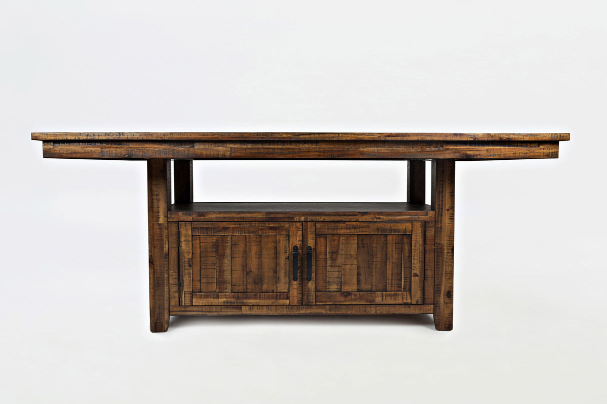 Cannon Valley - High-Low Dining Table - Distressed Medium Brown