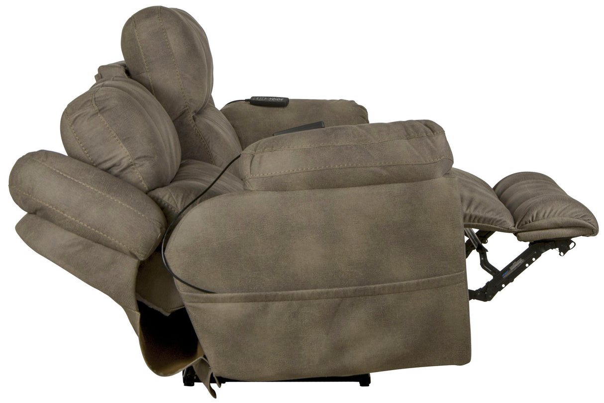 Flynn - Power Lay Flat Reclining Sofa Power Adjustable Headrest & Lumbar And Dual Heat & Massage - Fig