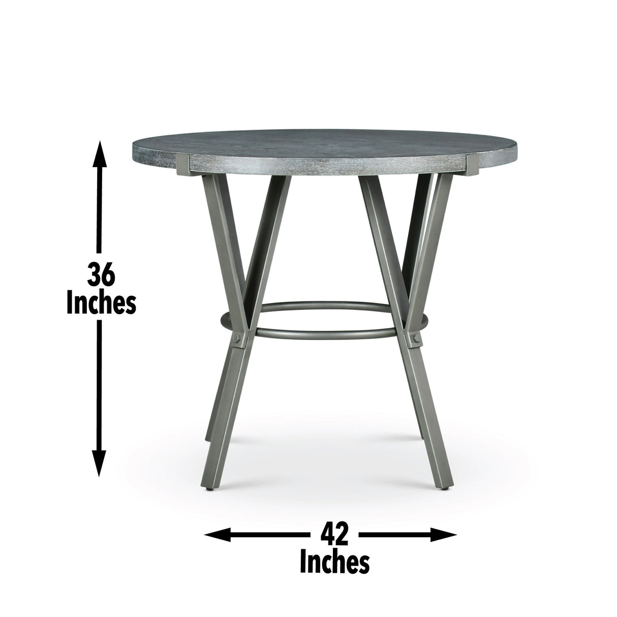 Portland - 3 Piece Dining Set With Round Counter Table - Gray