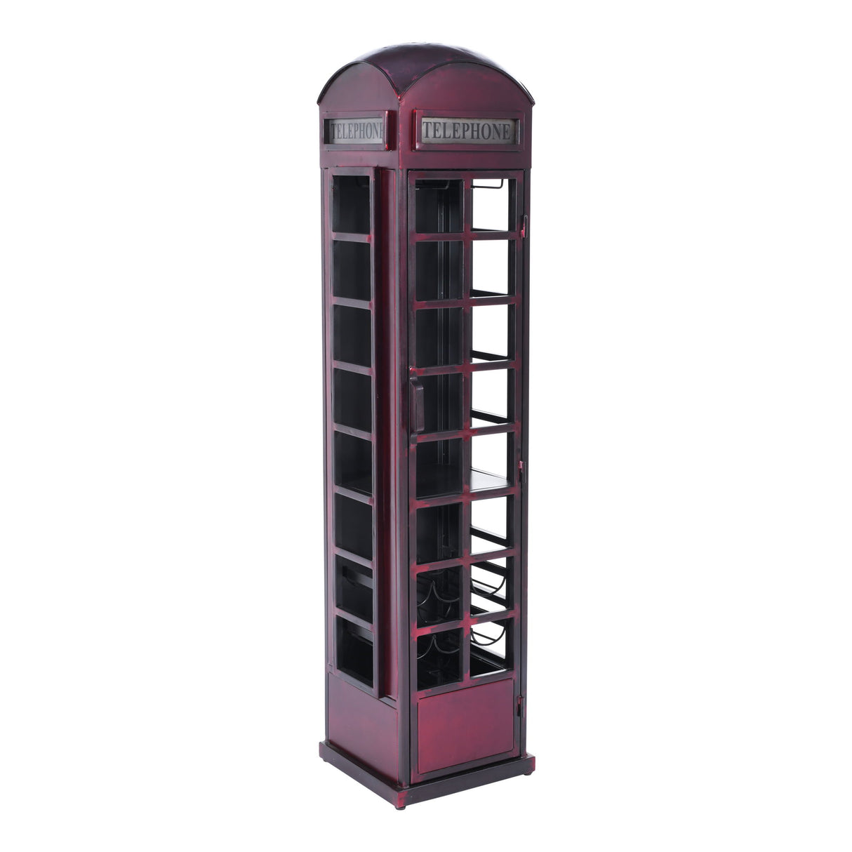 Glory Days - Telly Vintage Telephone Booth Bar - Vintage Red