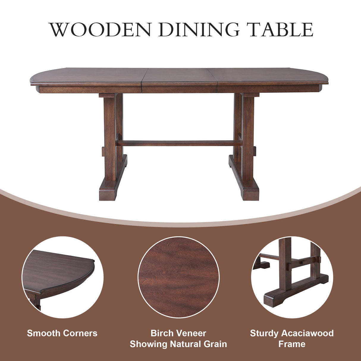 6 Piece Extendable Dining Table Set, Wood Table With Removable Leaf, 4 Upholstered Chairs And Bench - Cherry