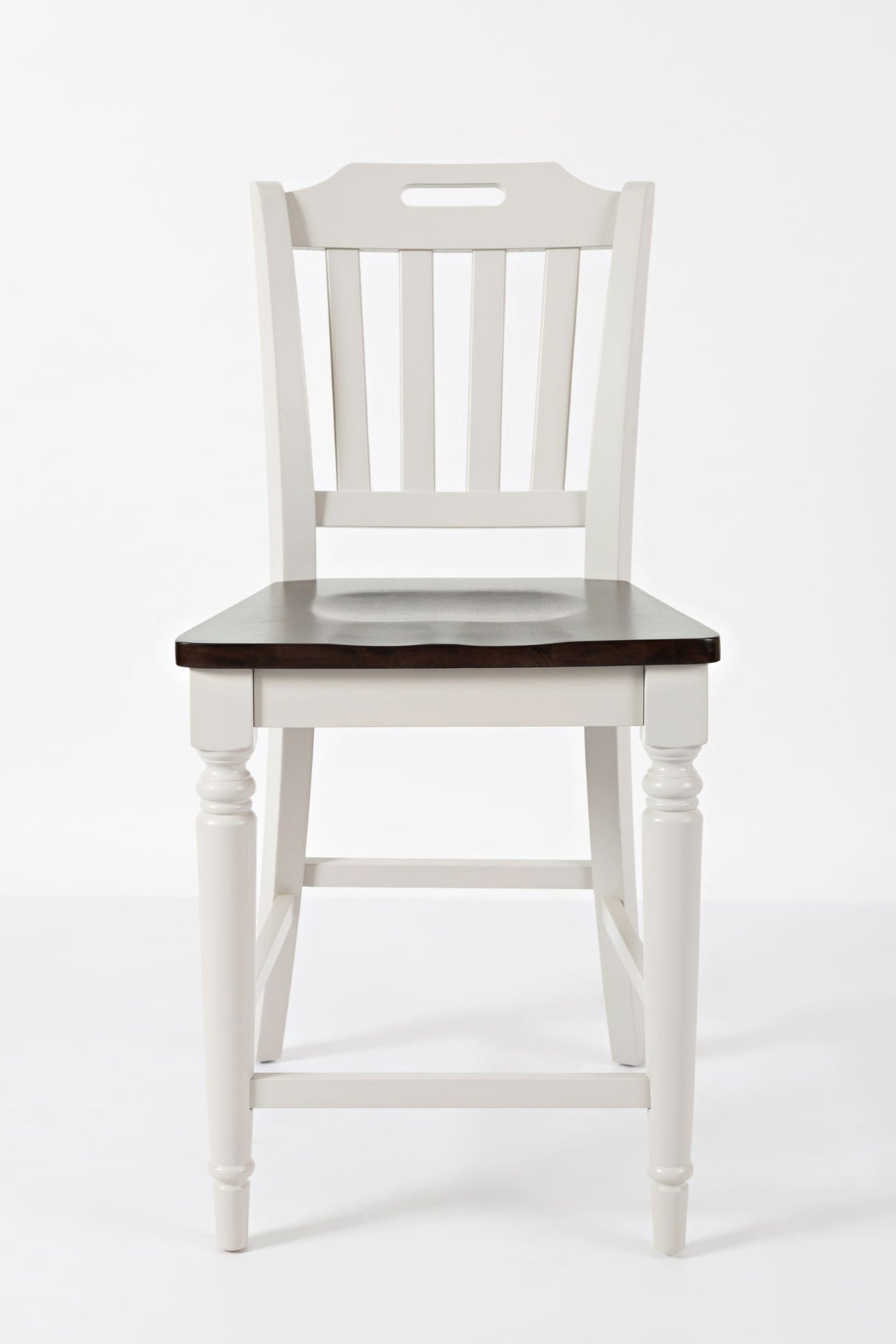 Orchard Park - Slatback Counter Stool (Set of 2) - Soft Gray / Dark Brown