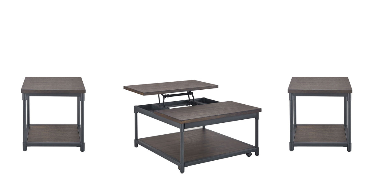 Prescott - 3 Piece Table Set - Brown