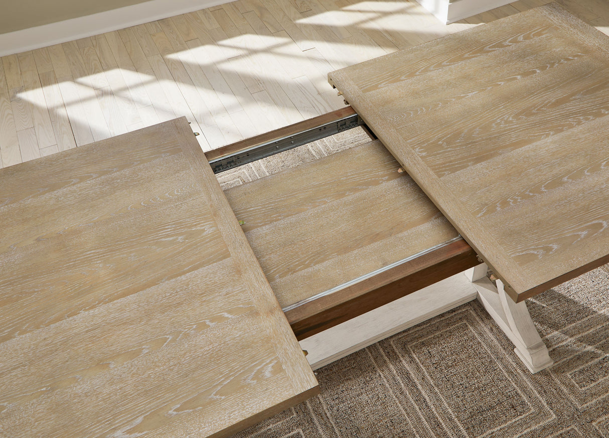 Shaybrock - Rectangular Dining Room Extension Table - Antique White / Brown