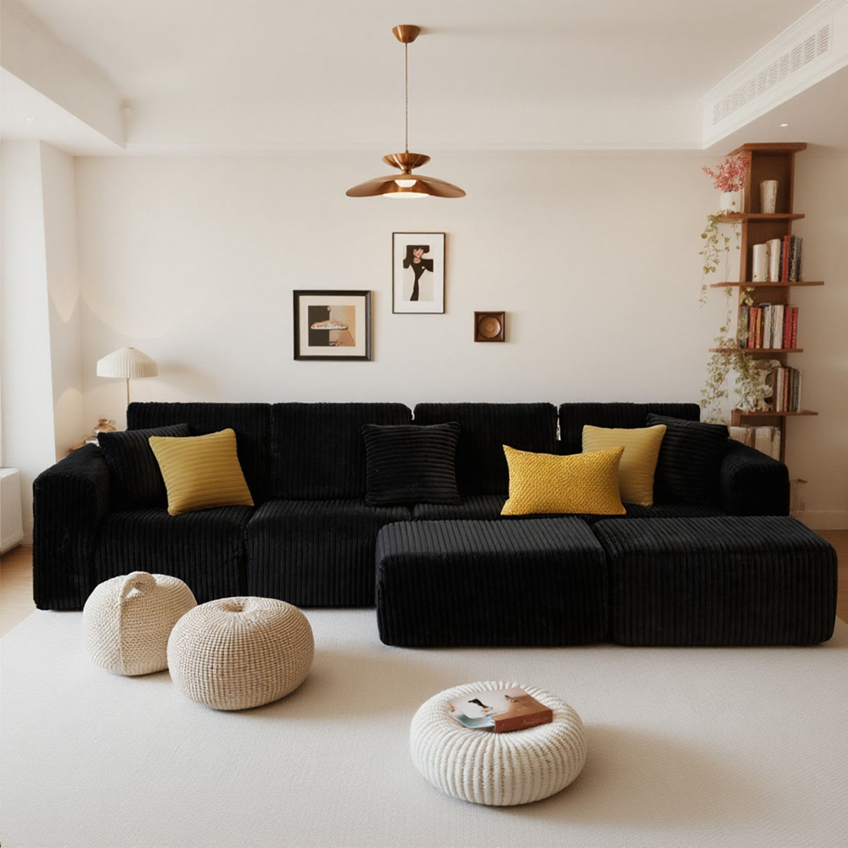 Modular U-Shaped Sectional Sofa With Reversible Design