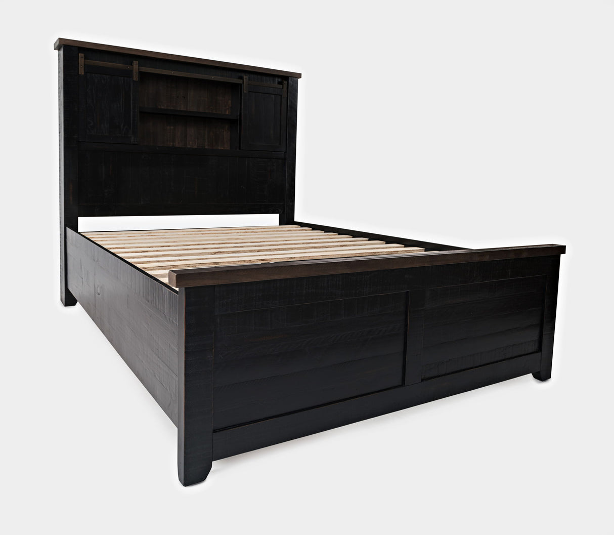 Madison County - Queen Barn Door Bed - Vintage Black