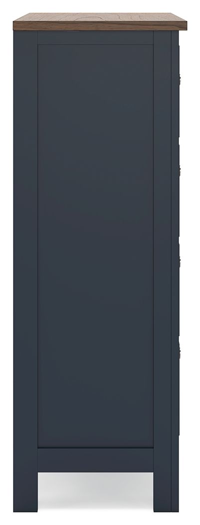 Landocken - Four Drawer Chest - Brown / Blue