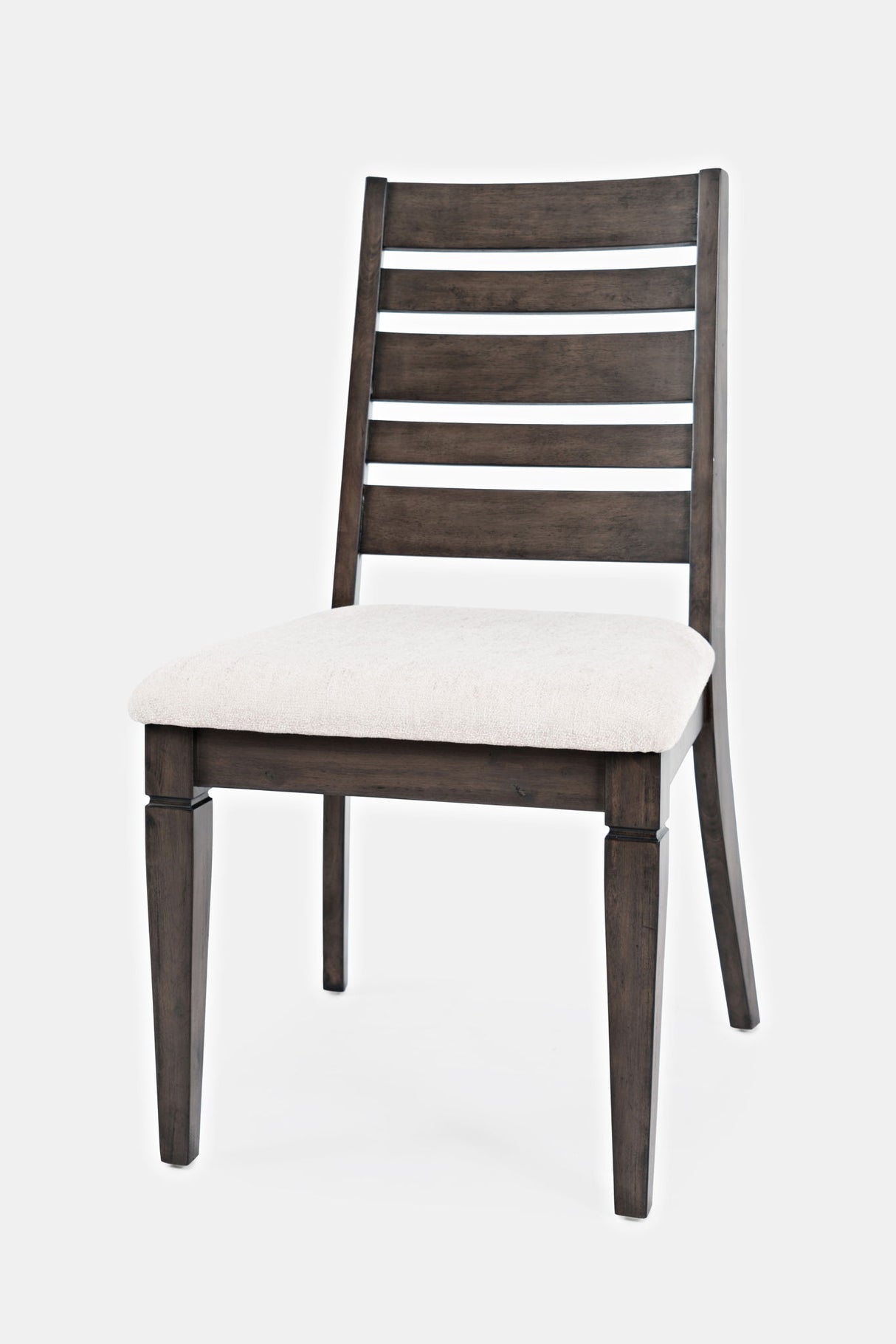 Lincoln Square - Ladderback Chair (Set of 2) - Medium Brown And White Fabric