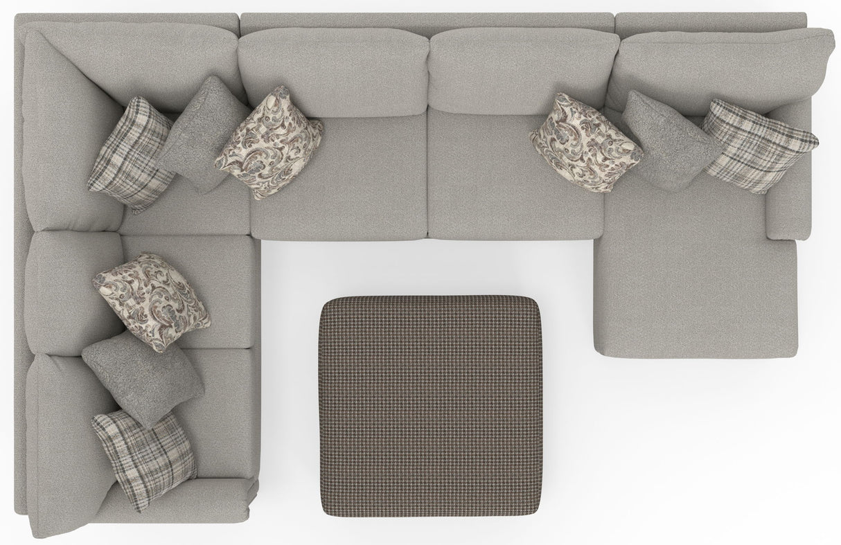 Livingston - Sectional With Comfort Coil Seating, 40" Cocktail Ottoman And Accent Pillows Included