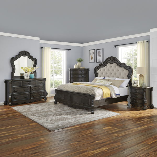 Rhapsody - 6 Piece King Bedroom Set - Dark Brown