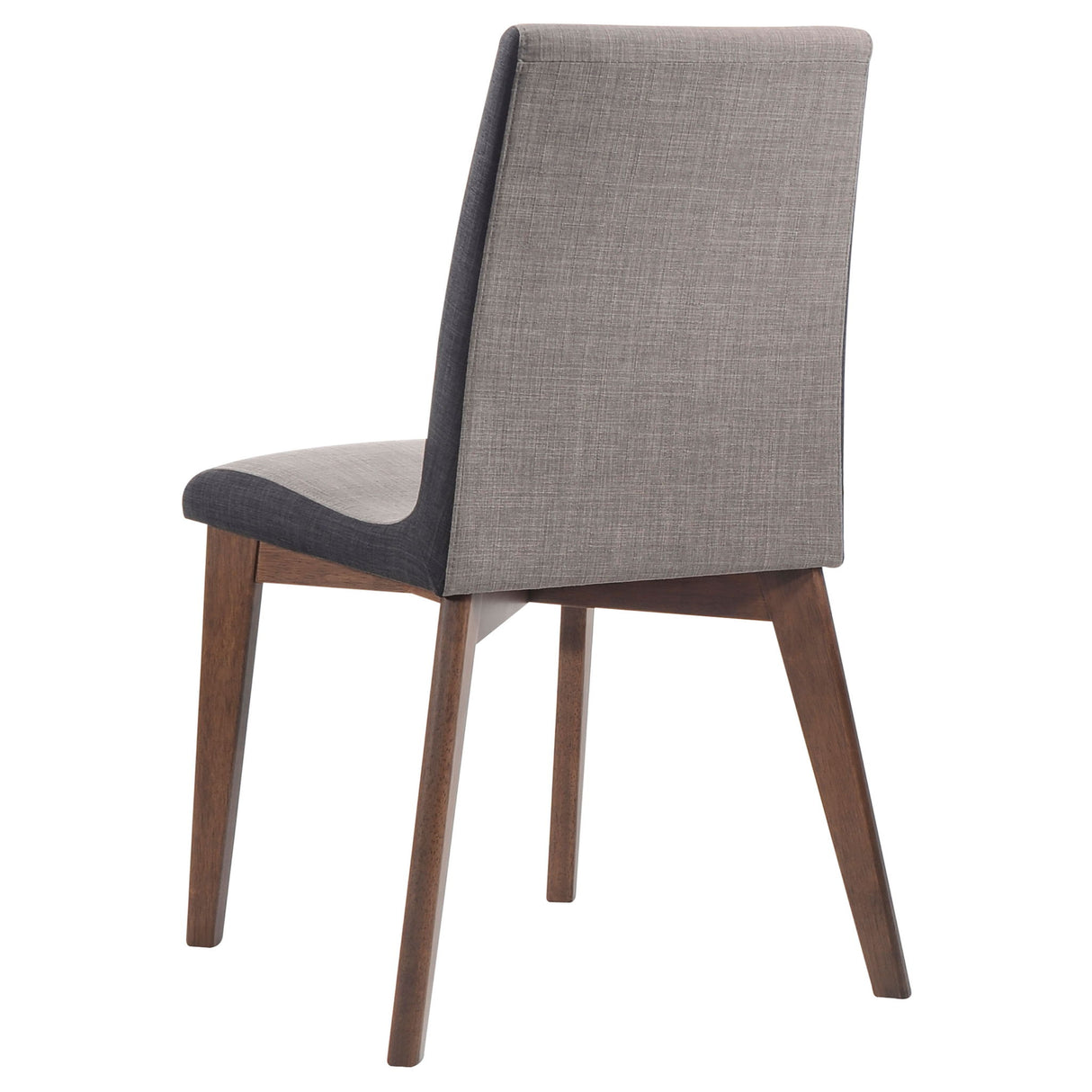 Dining Room Side Chair Set With Sleek Curves And 2 Tone Upholstery - Brown / Gray
