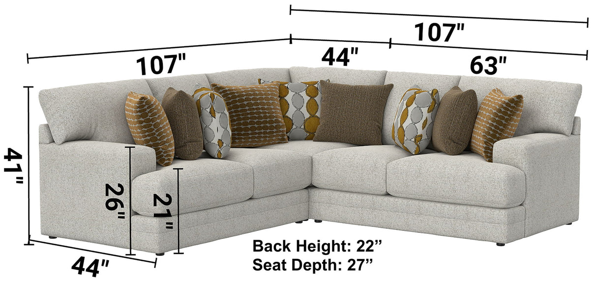 Tori - Sectional With Comfort Coil Seating And Accent Pillows Included