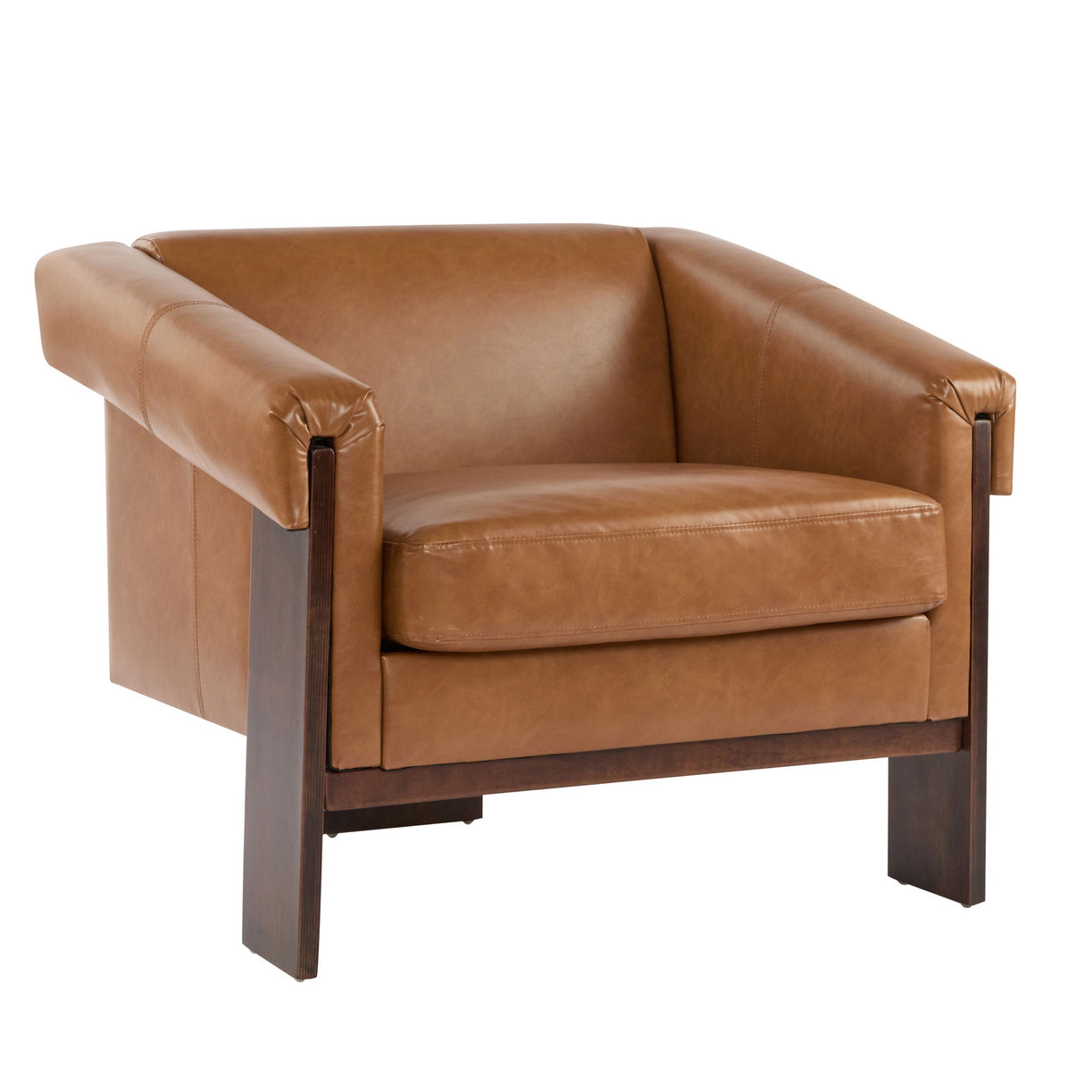 Sierra - Vintage Modern Accent Chair With Deep Cushions And Wide Armrests