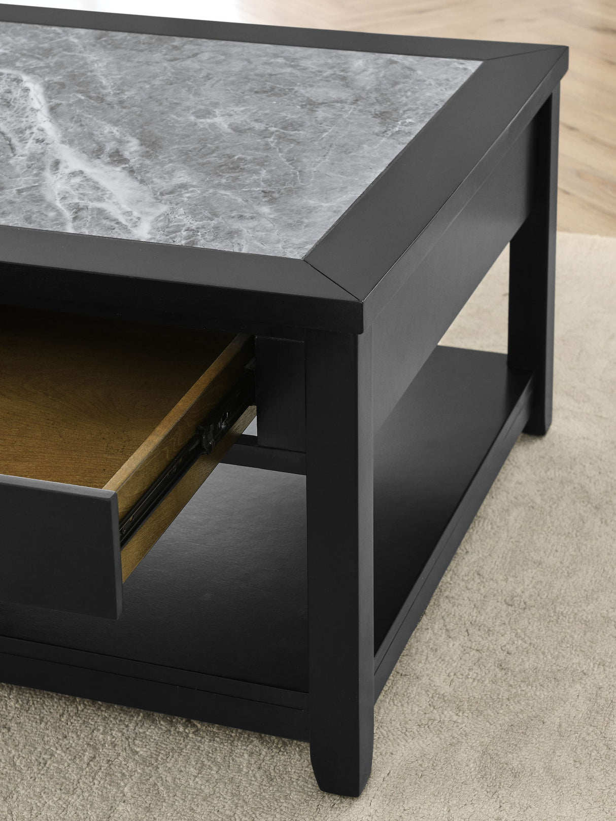 Garvine - Sintered Stone Coffee Table - Black