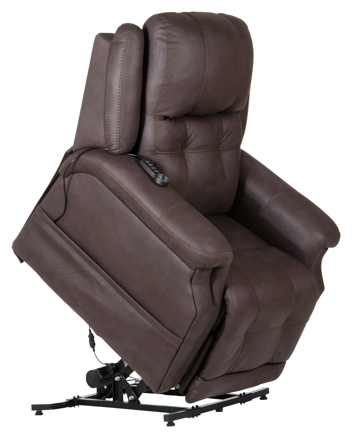 Haywood - Power Headrest Power Lift Lay Flat Recliner With Heat & Massage - Chocolate