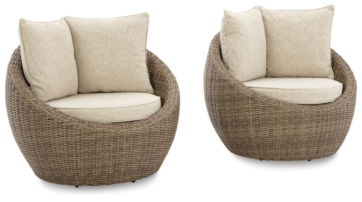 Danson - Swivel Lounge w/Cushion (Set of 2) - Beige