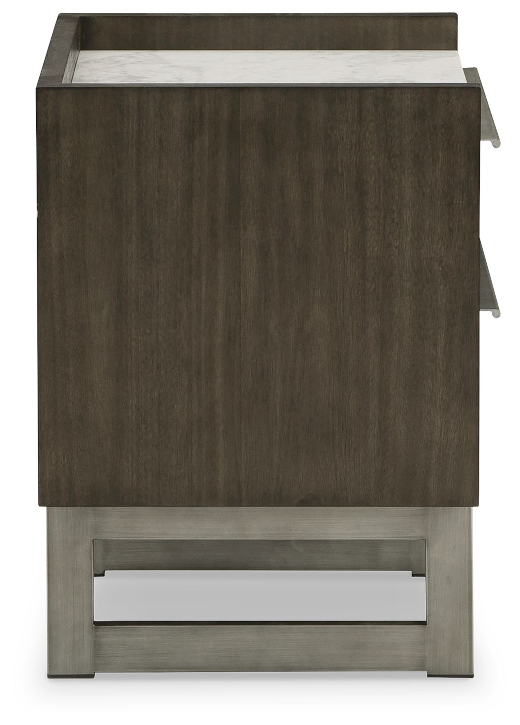 Arkenton - Two Drawer Night Stand - Grayish Brown / White