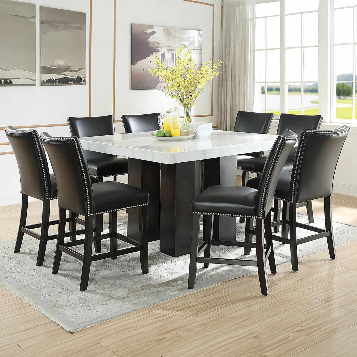 Camila - Square Counter Dining Set - White Top