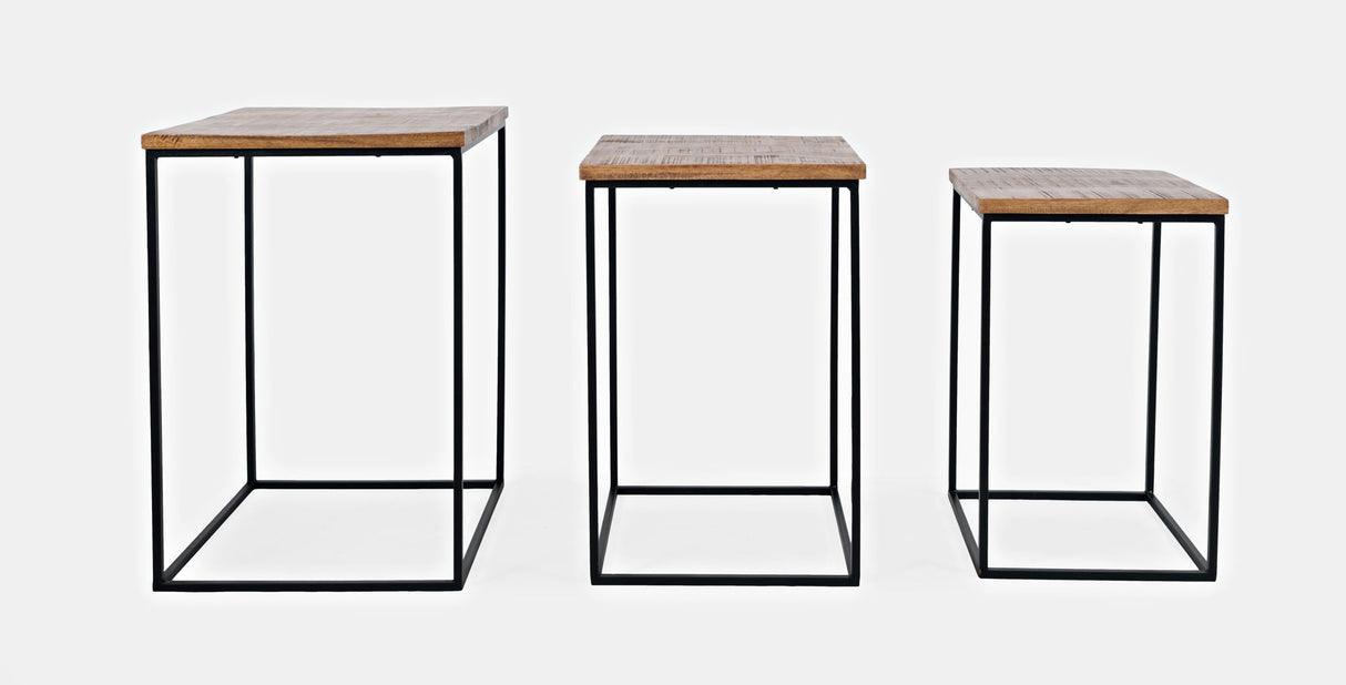 Global Archive - Brody Square Nesting Tables - Rustic Brown