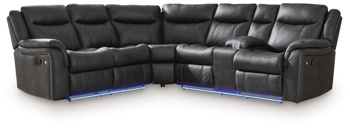 Sultan Meadow - 2-Piece Reclining Sectional - Carbon